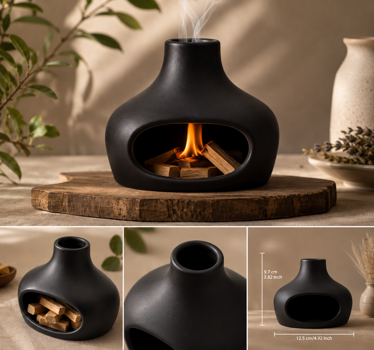 Ceramiczny Kominek do Palo Santo i Szałwii